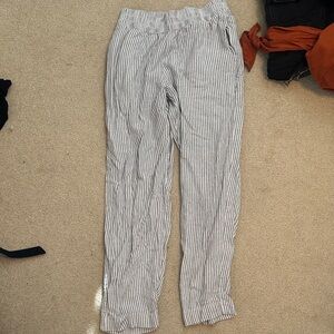 Old Navy Gray and White Striped Pants